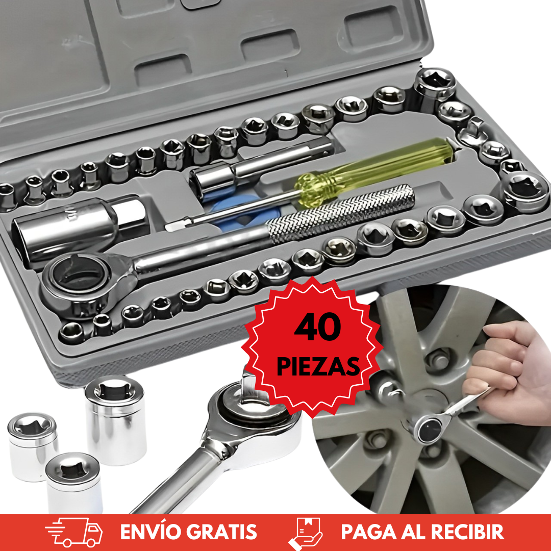 Kit de Herramientas para Moto y Carro de 40 Piezas